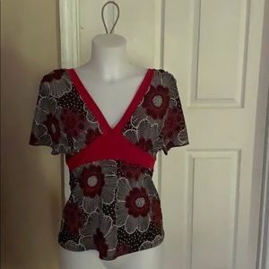 Women’s red and black blouse